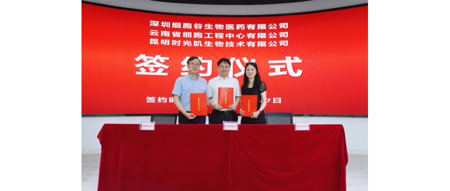 深圳凯发K8生物医药有限公司、云南省细胞工程中心有限公司及昆明时光肌生物技术有限公司达成战略合作